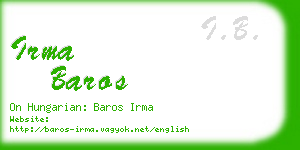 irma baros business card